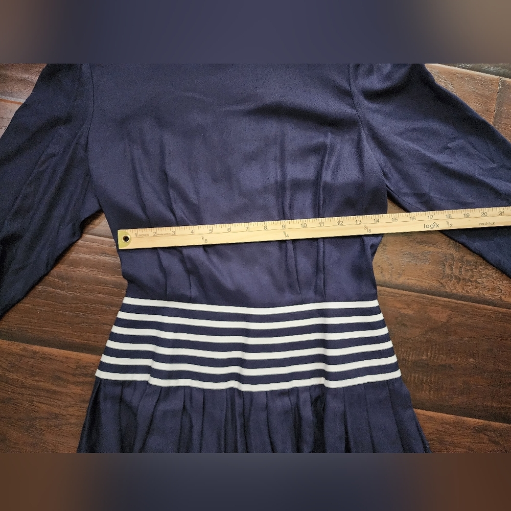Kathy Lee for South Plaza Petites Vintage Blue Midi Dress - Picture 4 of 9